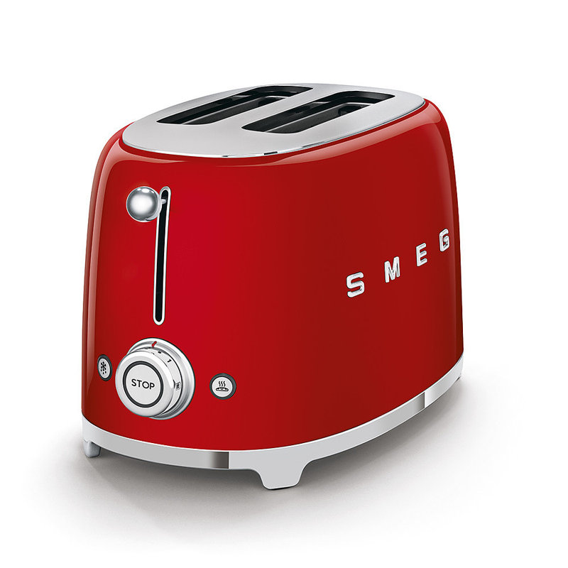 Smeg TSF01 50's Style Retro Two Slice Toaster, Red