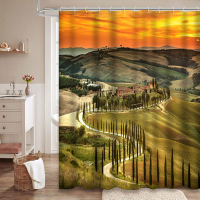 Rideau de douche avec 12 crochets Tuscany