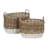 2 Piece Oval Storage Rattan Basket Set