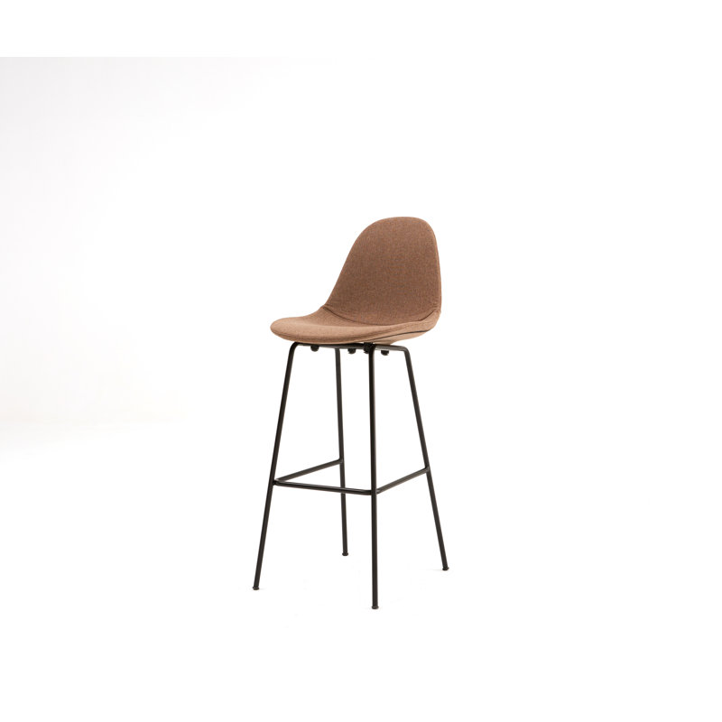 TA Upholstered Bar & Counter Stool, Bar Height (29.5" Seat Height), Brown, Black