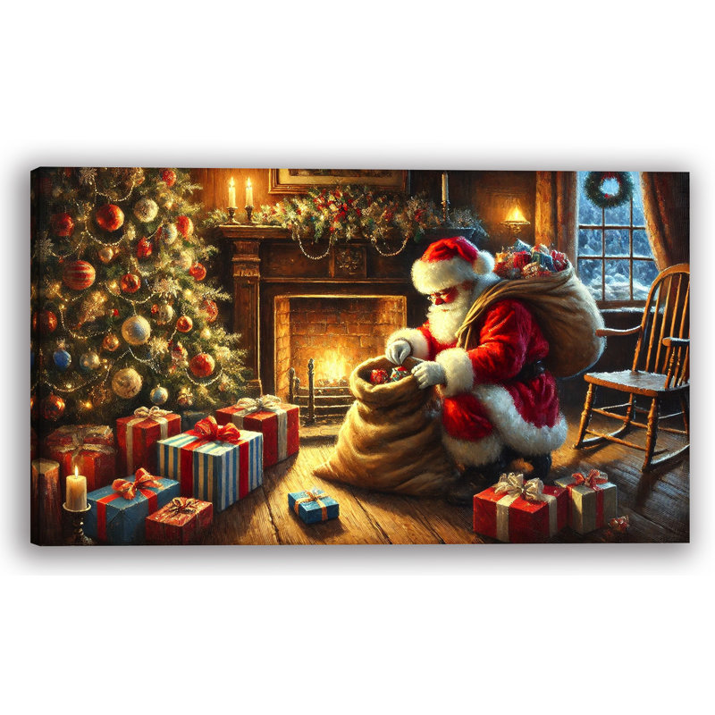 Santa’s Festive Eve - Wrapped Canvas Print, H 24 po x l 42 po