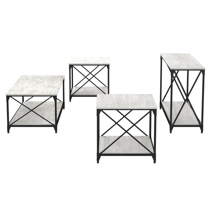 Ensemble de tables basses 4 pièces Poe