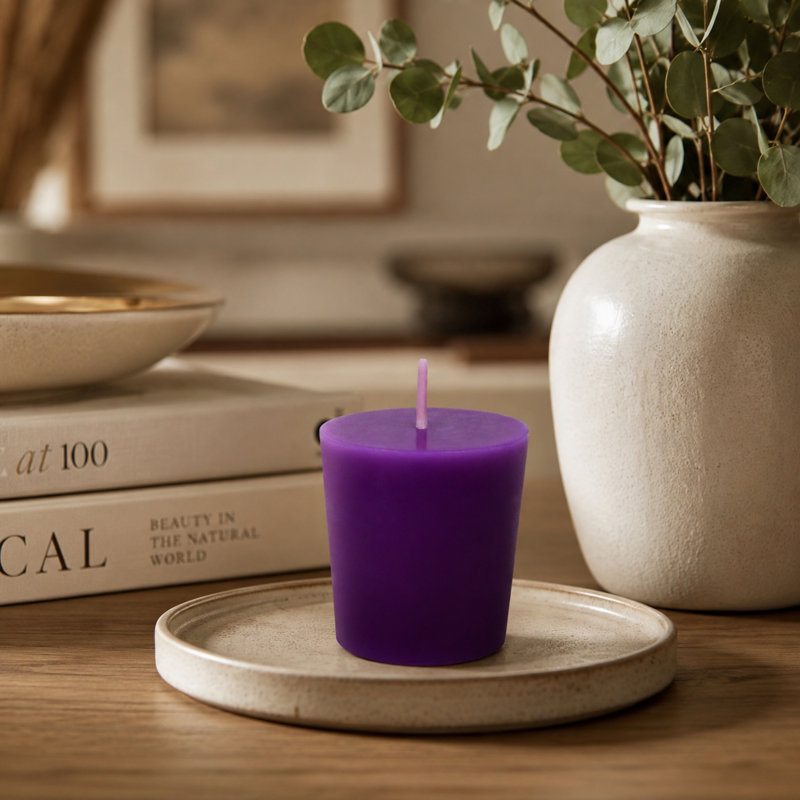 Bougie votive sans parfum Votive, Mauve, Ensemble de 12