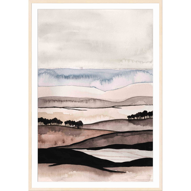 «Strata I» par Grace Popp - peinture encadrée, Érable, H 53,8 po x l 37,8 po x P 1,18 po