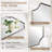 Tariro Contemporary Notched Corner Scalloped Rectangle Bathroom Vanity Mirror | Stainless Steel Frame-2089205273-2082007488