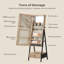 Armoire à bijoux avec miroir et tiroir inférieur pour femme - grand rangement, lumières de miroir intégrées, rangement supplémentaire à l'extérieur - idéal pour le maquillage du visage - P 14,6 po x l 16,3 po x H 61,8 po-98969541