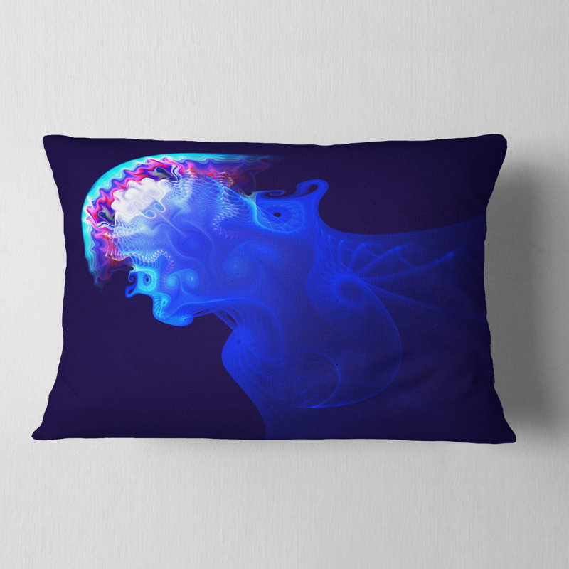 Coussin Blue Jellyfish in Ocean