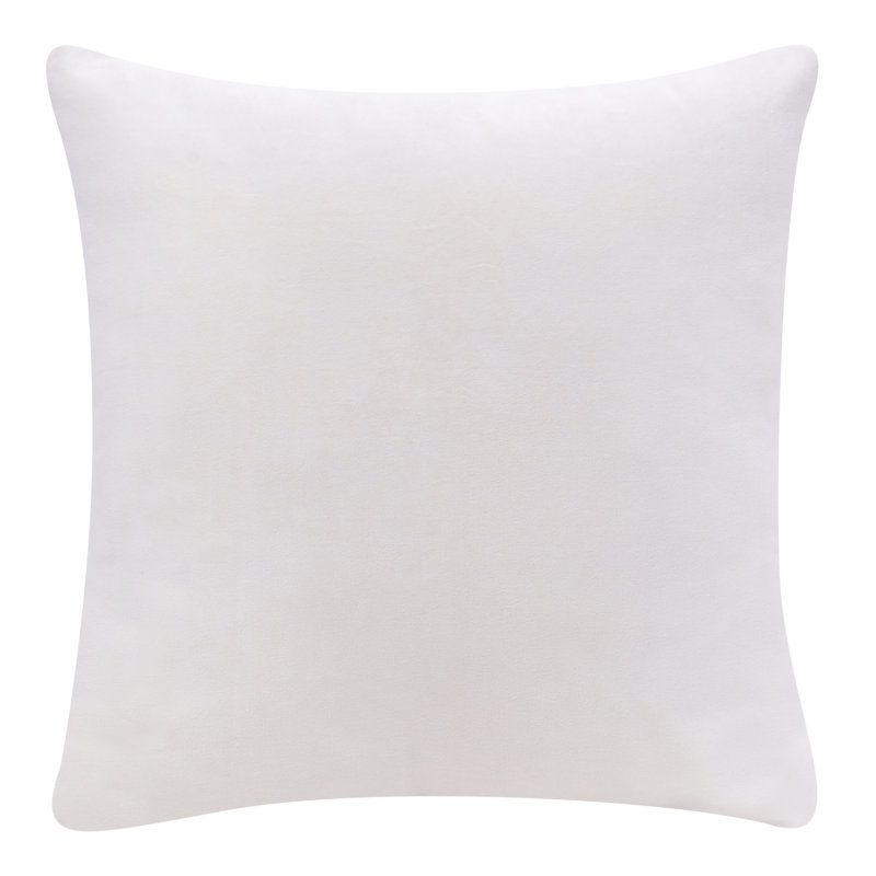 Ivory Velvet Handmade Square Cotton Throw Pillow