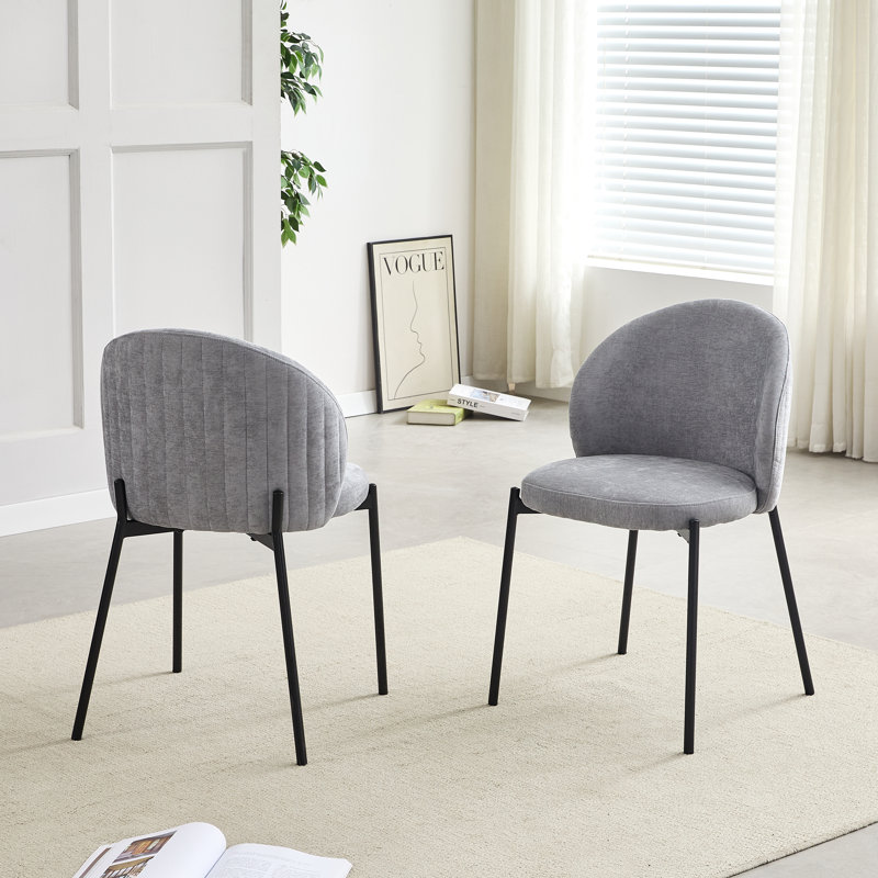 Fabric Upholstered Side Chair in Gray