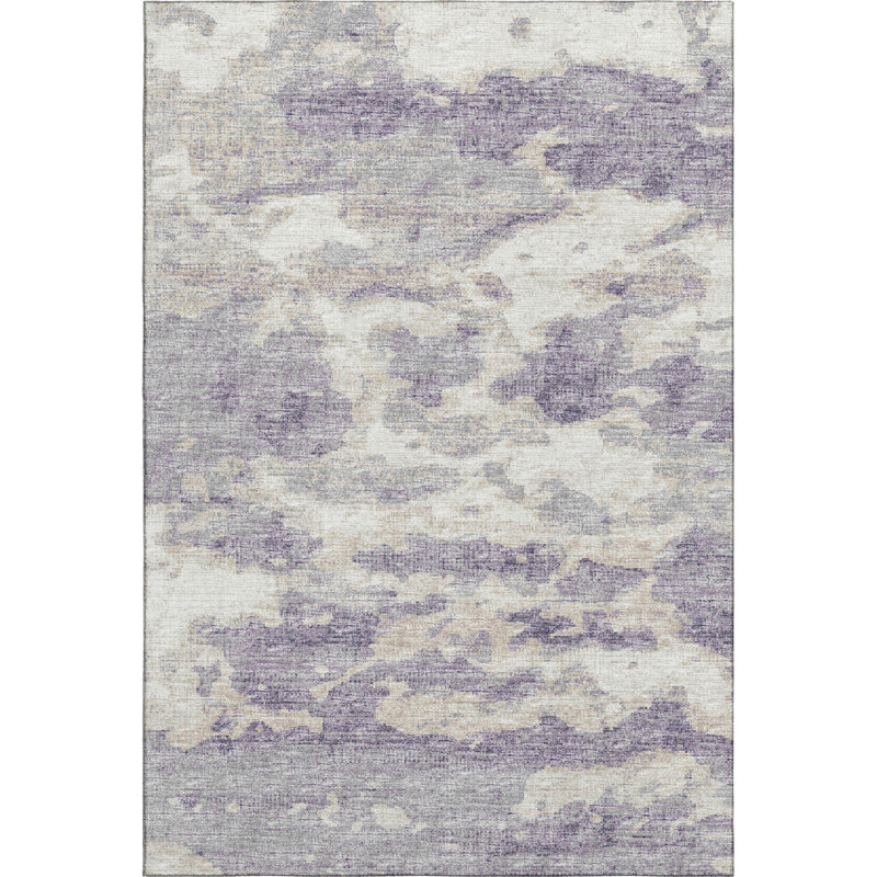 Premium Machine Washable Freixa AMF71 Purple Rug, Rectangle 3' x 5'