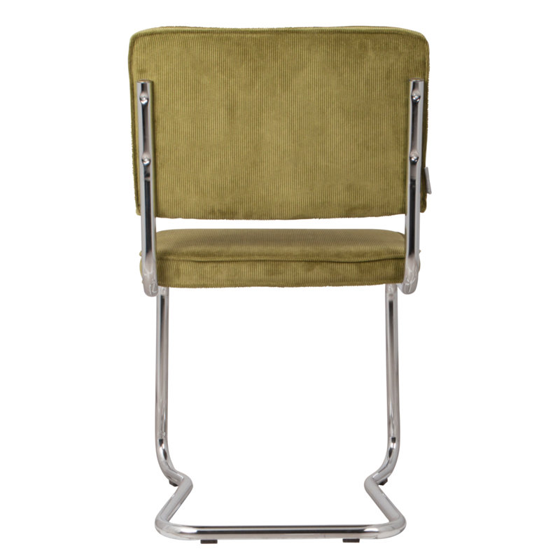 Ridge Kink Upholstered Dining Chair, Green, Silver