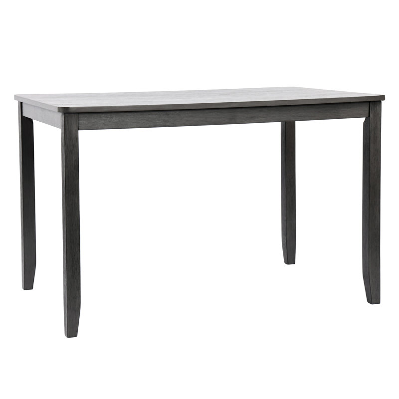 Majidah Solid Wood Base Dining Table, Gray