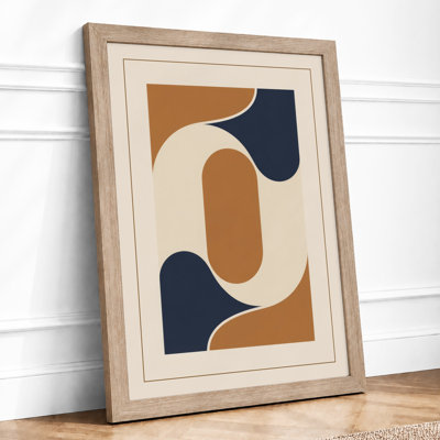 Curved Geometry Minimalist - Framed Print