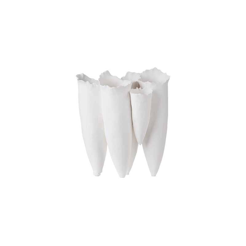 Vase en céramique de 9 po de diamètre, Blanc