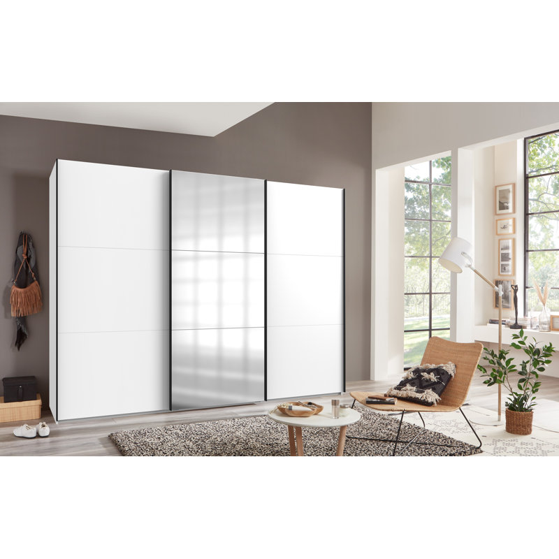 Guardino 3 Door Wardrobe, White, 216cm H x 300cm W x 65cm D