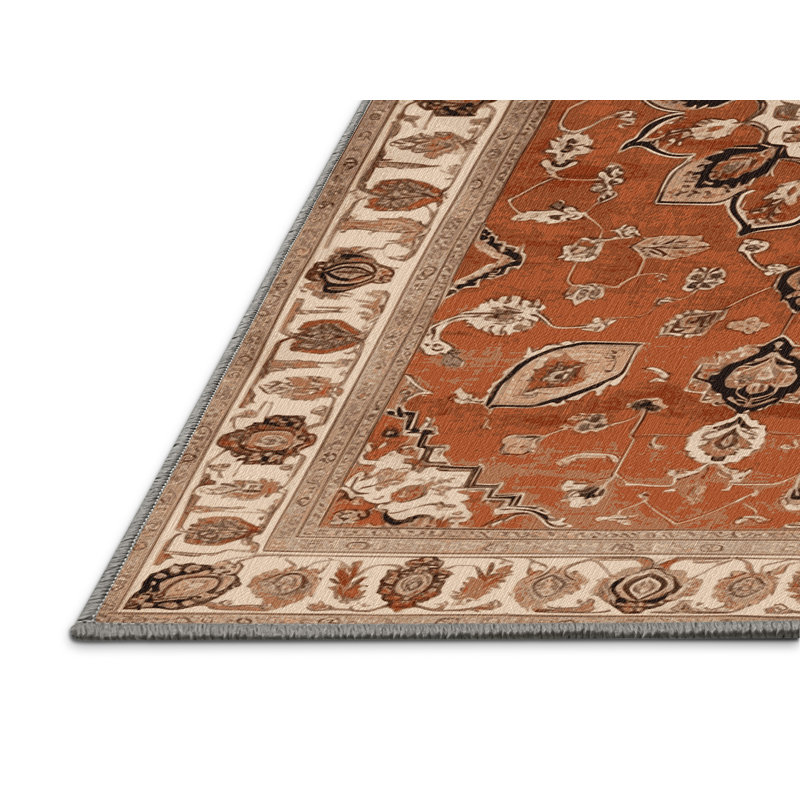 Tapis brun lavable à la machine, Carré 6 pi