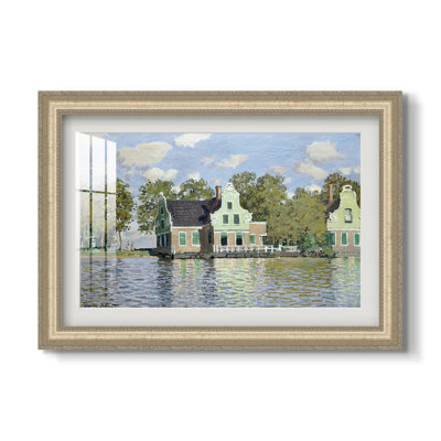Maisons sur la rivière Zaan à Zaandam, 1871 - Claude Monet - Estampe encadrée sur mesure