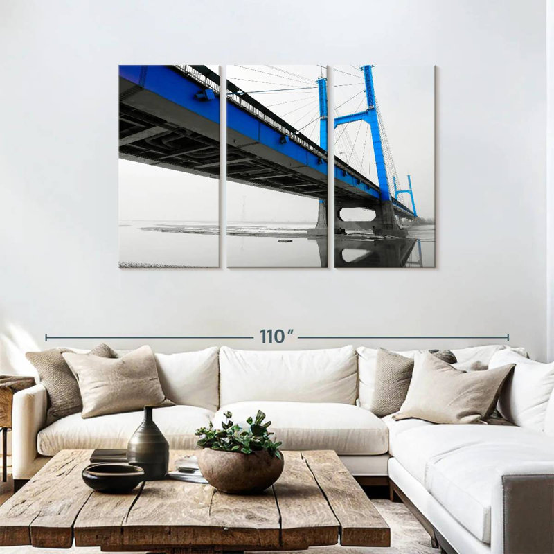 Lilie Suspension Bridge en bleu, H 48 po x l 74 po