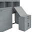 Lit escamotable simple simple avec placard, tiroirs et bureau - gris