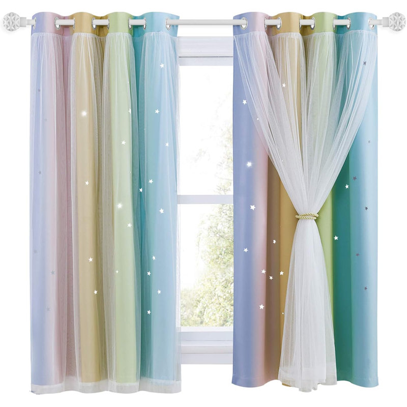 Blackout Curtain Pair, Rainbow