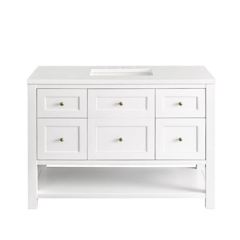Breckenridge 48'' W Single Vanity, Bright White, 8" Widespread, White Zeus