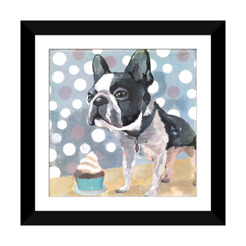 « carlin birthday », reproduction sur toile, Papier d'art encadré noir, Blanc, H 24 po x l 24 po x P 1 po