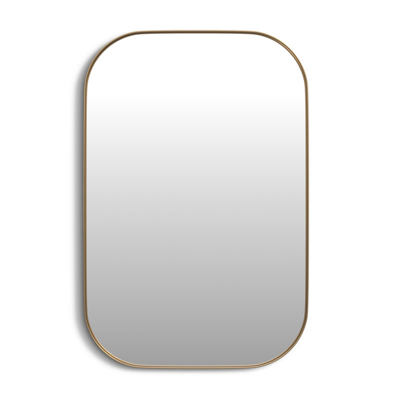 Slade Metal Flat Mirror, Gold, 30" x 20"