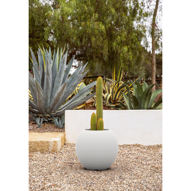 Veradek Strata Series Sphere 18" Planter - 2 Pack, 2, White