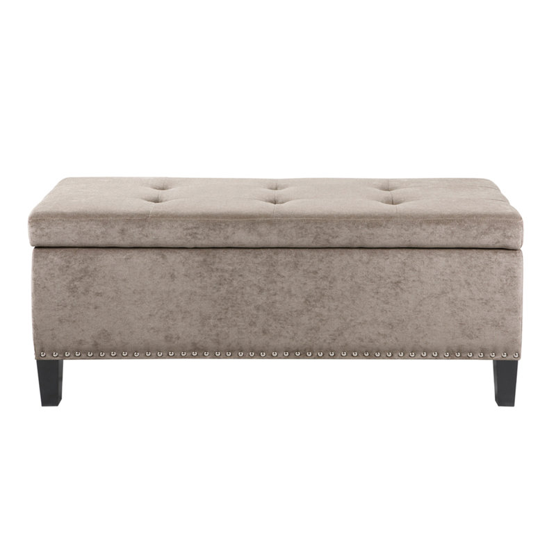 Tufted Top Soft Close Storage Bench, Taupe