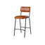 Iron Label Upholstered Counter Stool with Metal Frame