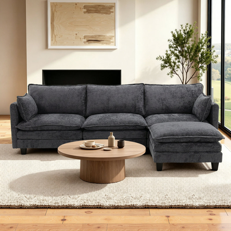 Upholstered Sofa, Black