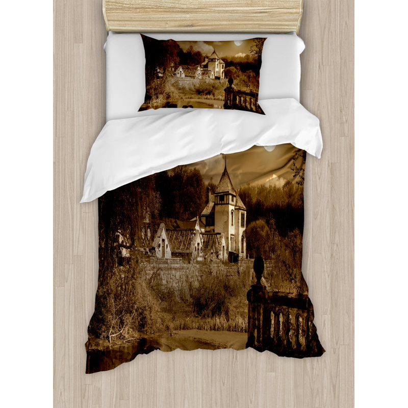 Rustic Polyester Floral Duvet Cover, Twin Duvet Cover + 1 Sham