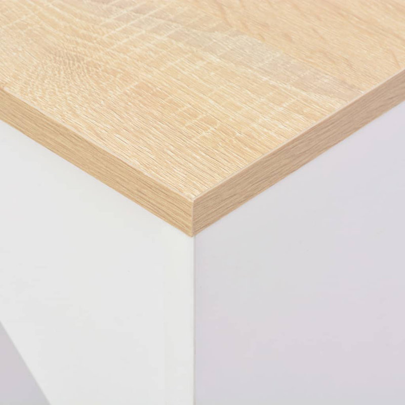 Adjustable Bar Table With Movable Shelf - White 138X39x110 Cm - Modern & Versatile Design, Brown