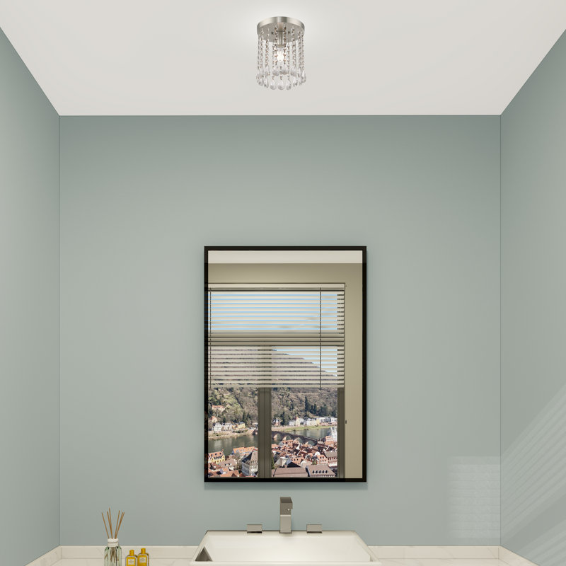 Crystal Flush Mount, Brushed Nickel