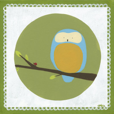 Owl Cameo IV - Wrapped Canvas Art Prints
