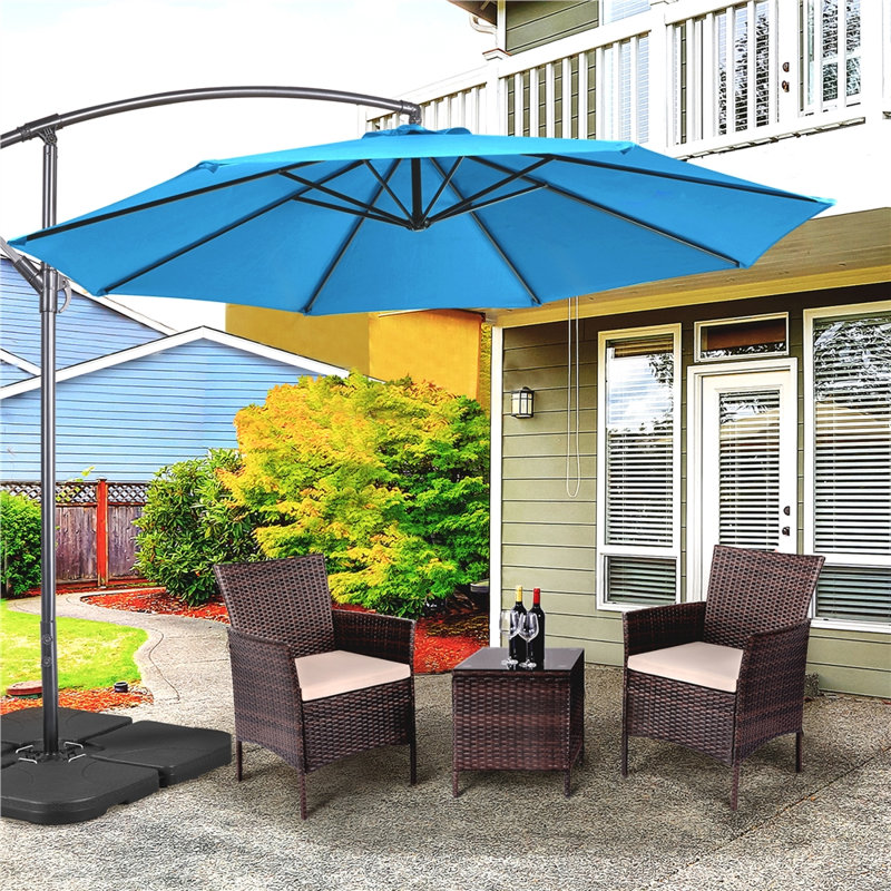 Parasol suspendu d'extérieur 10 pi Brunet, Bleu ciel