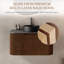 Meuble-lavabo simple 36 po avec plateau en pierre, brun, meuble-lavabo à 2 tiroirs, texture bois brun