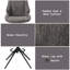 Chaise d'appoint en chenille Malika brun gris avec pivot (ensemble de 2)