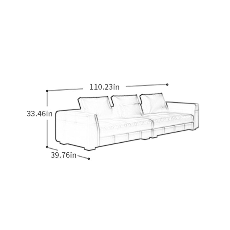 Canapé de luxe rétro français, H 33,46 po x l 110,23 po x P 39,76 po, 4