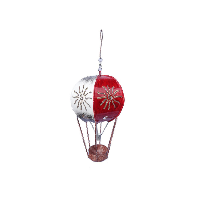 Metal Wall Tealight Holder, Red/Silver