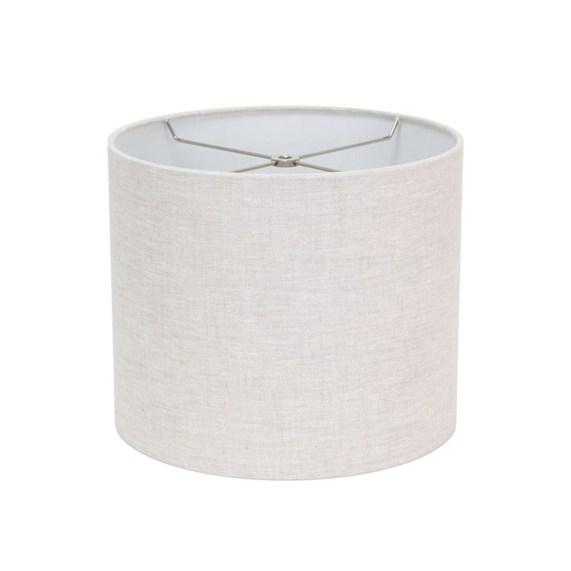 Drum Lamp Shade, 10" H x 12" W x 12" D, Gray/White