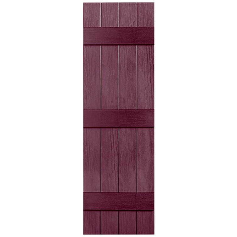 Three Batten Four Board Closed Vinyl Shutters Pair