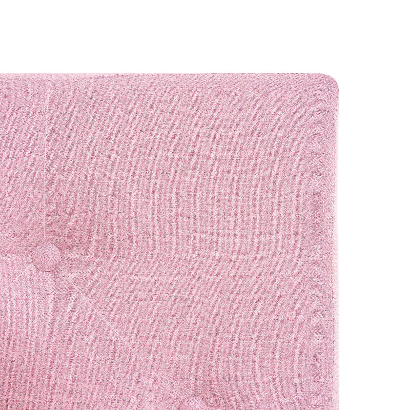 Lit double rembourré rose moderne avec tête de lit en lin - aucun sommier nécessaire, installation sans effort, cadre de plateforme stable à boutons requis, base en lattes de bois, facile à assembler, 500
