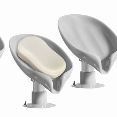 QuickDry Suction Soap & Sponge Holder - Self-Draining, Fast-Drying, Strong Adhesion for Bathroom, Shower, Kitchen Sink