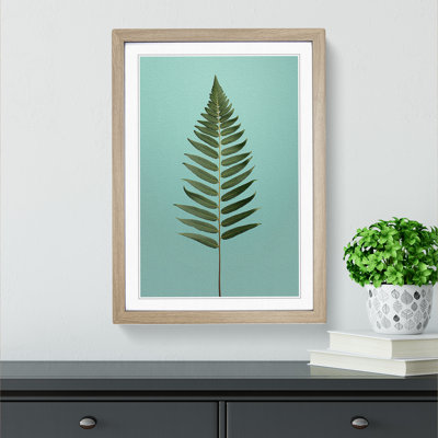 Fern Leaf Minimalism - Single Picture Frame Print on Wood
