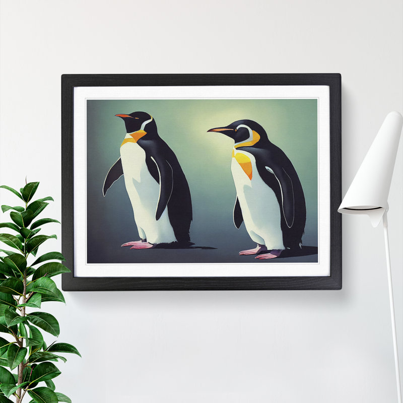 Friendly Penguins - Framed Print, Black Framed, 34cm H x 46cm W x 2cm D