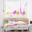 Paysage urbain tapisserie silhouette rose paris-28503670