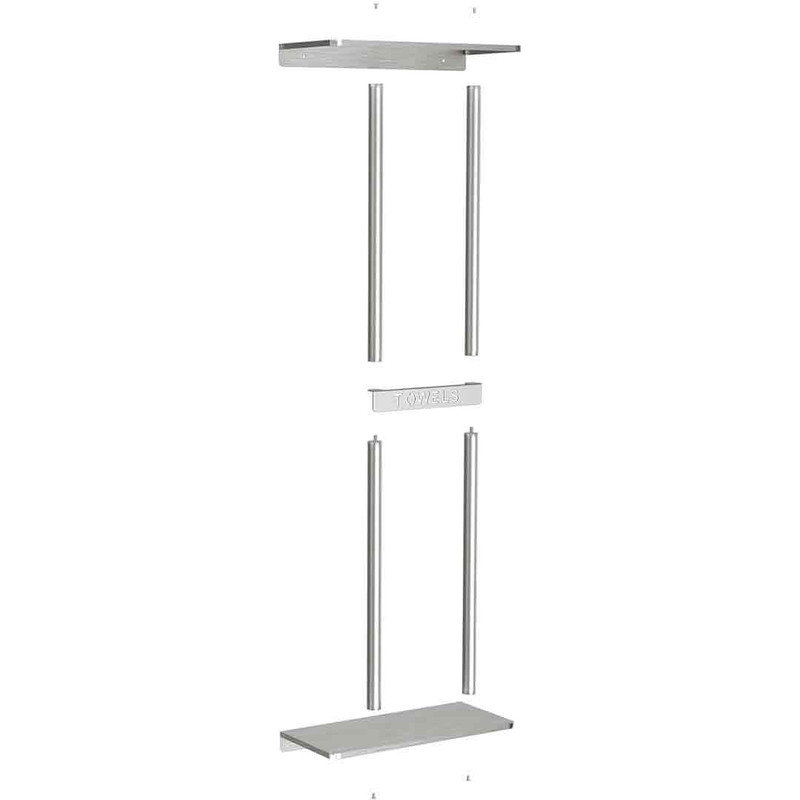 Brushed Nickel Wall Mounted Towel Rack with Shelf