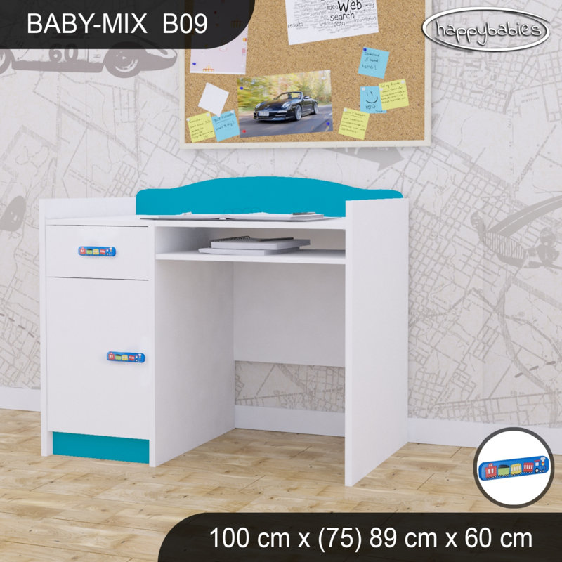 100cm Computer Desk, Blue