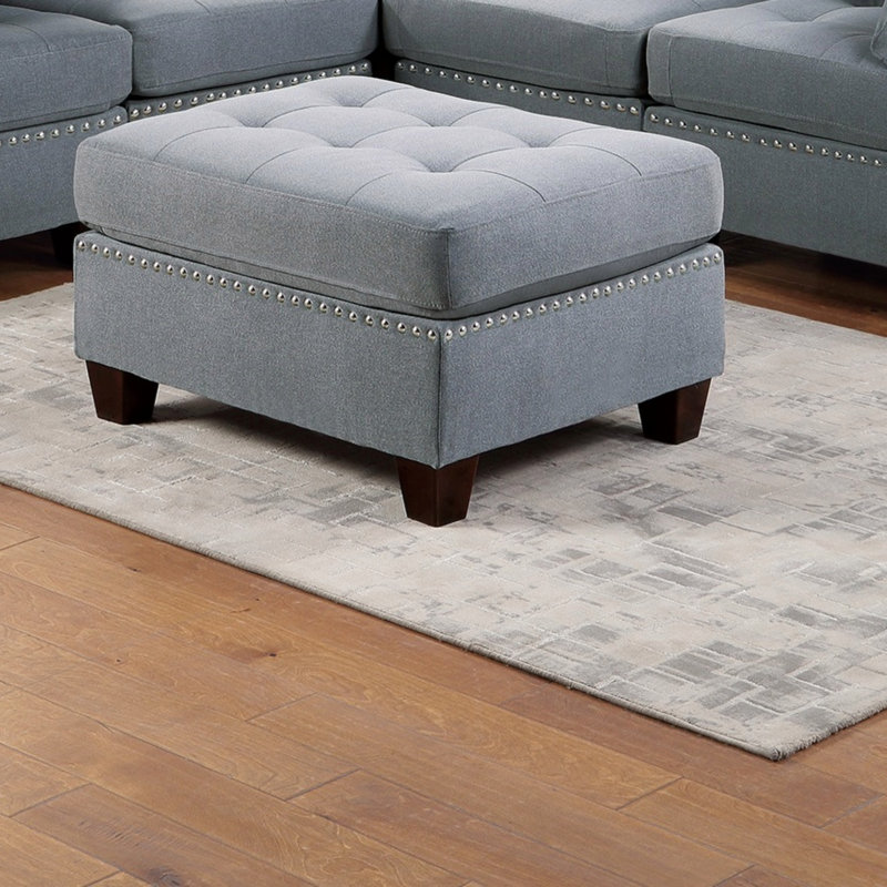Canapé modulaire modulaire 6 pièces Mobilier de salon canapé d'angle capitonné capitonné gris 3X
